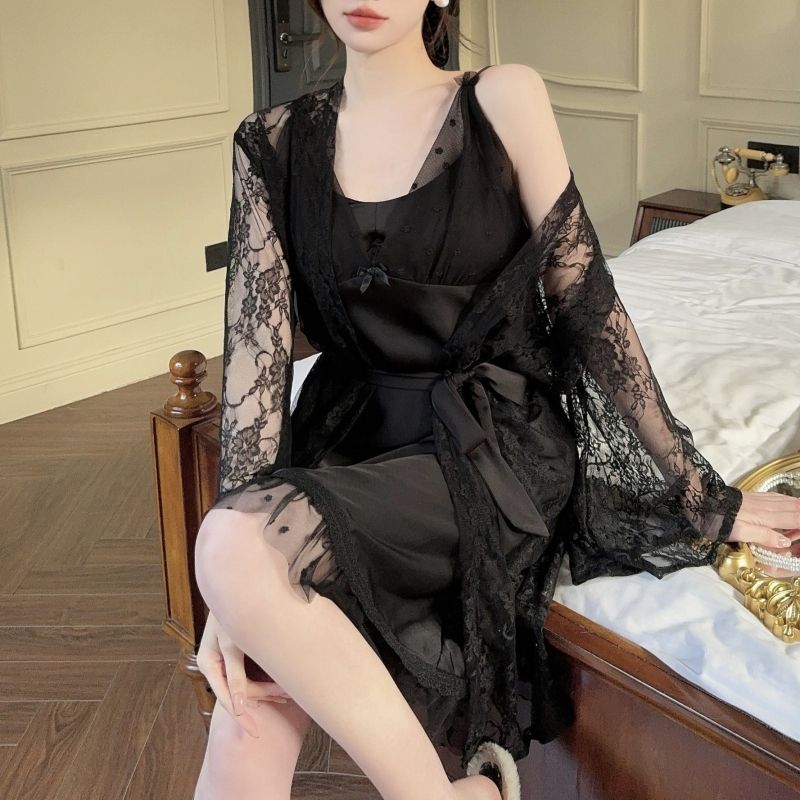 Robe Silk Women - 2025 verão 2 pçs sexy lingerie