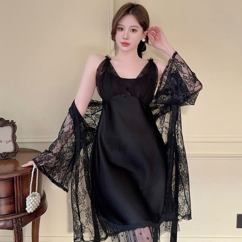 2025 verão 2 pçs sexy lingerie - Robe Silk Women avaliação e preço
